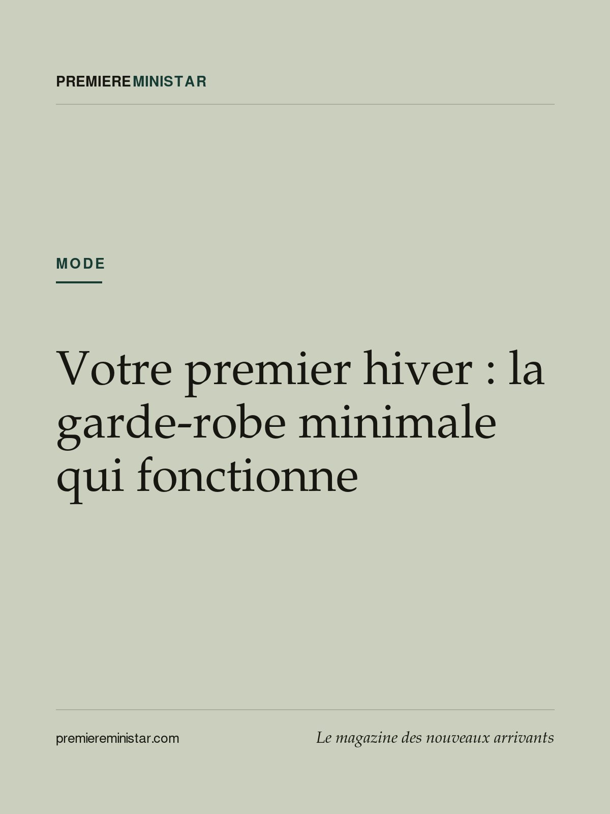 Votre premier hiver : la garde-robe minimale qui fonctionne