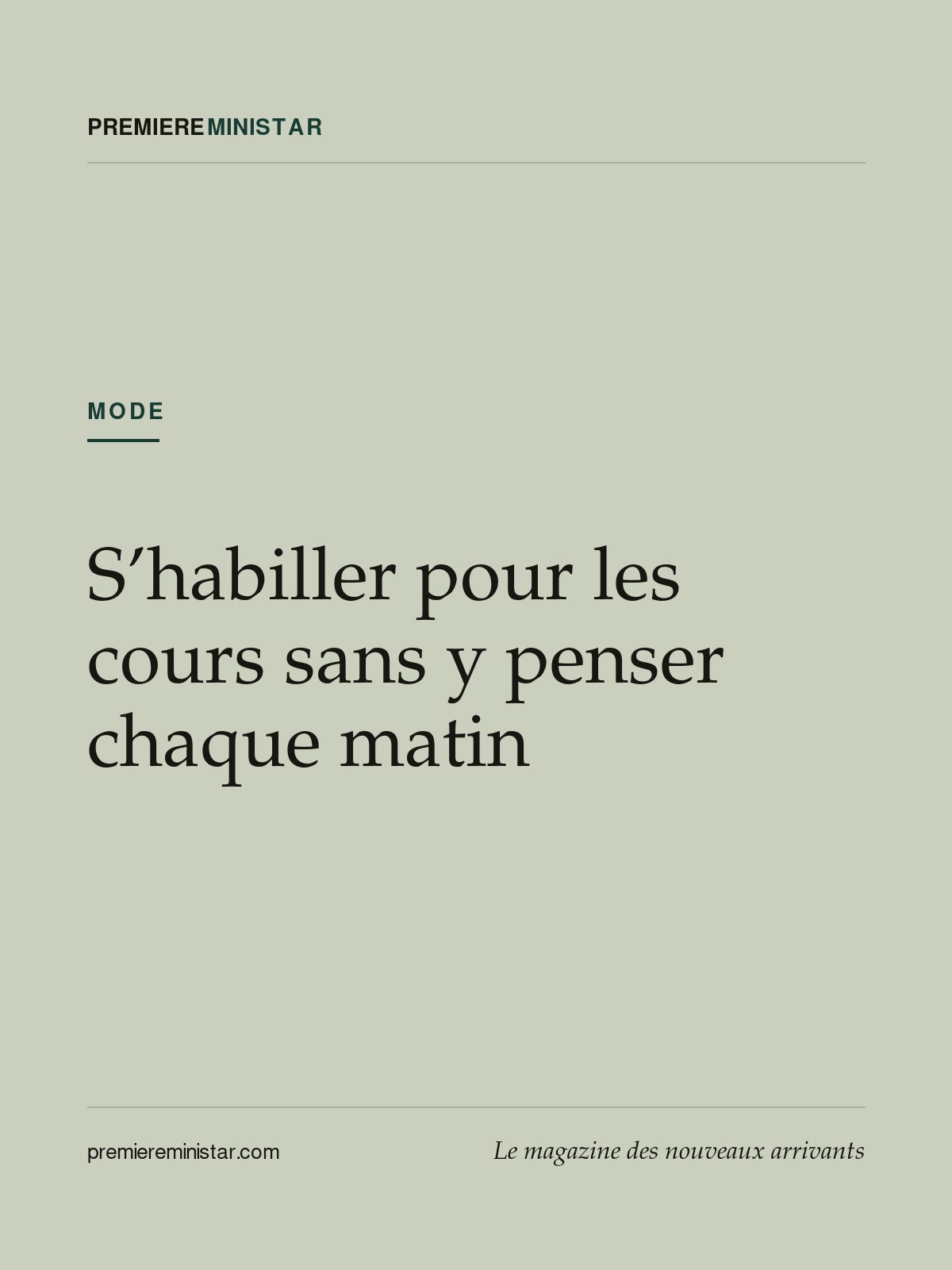 S’habiller pour les cours sans y penser chaque matin