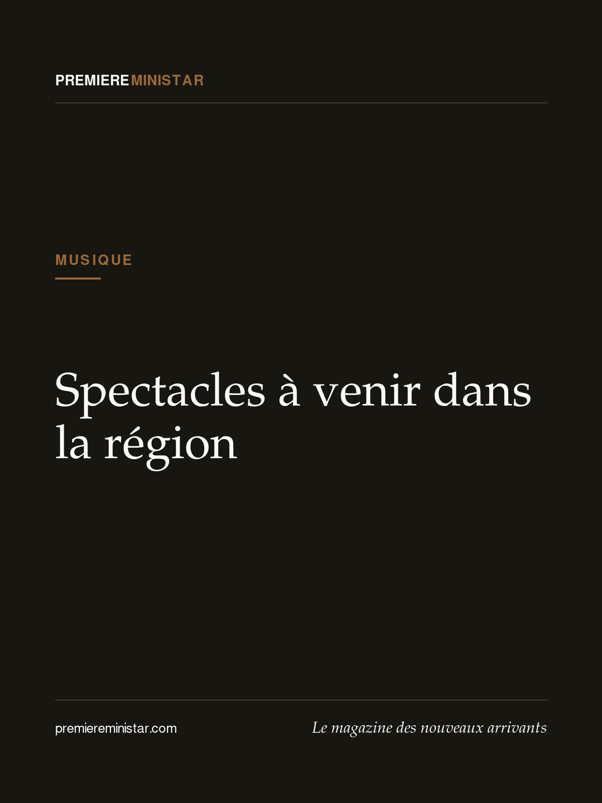 Spectacles à venir dans la région