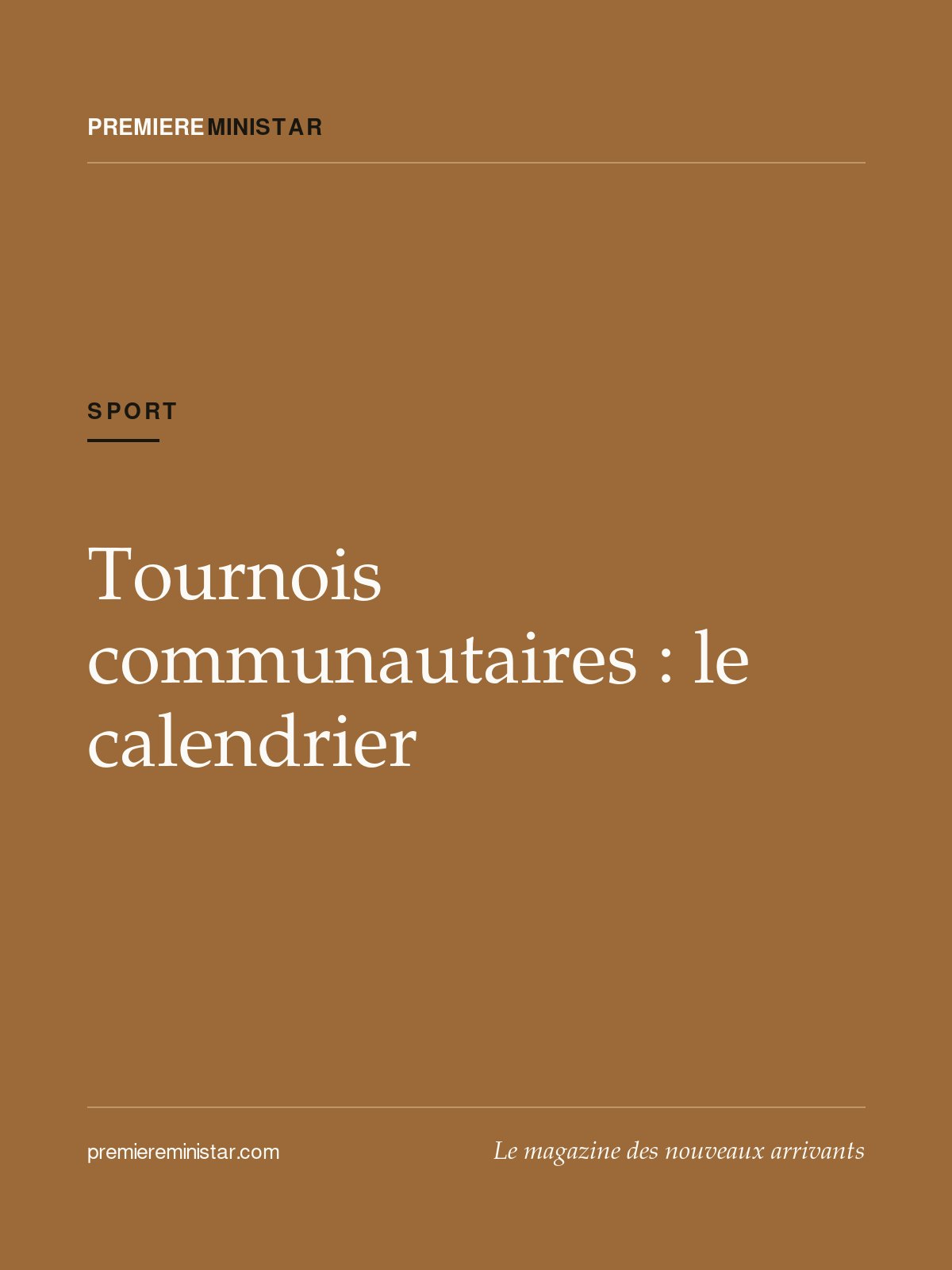Tournois communautaires : le calendrier
