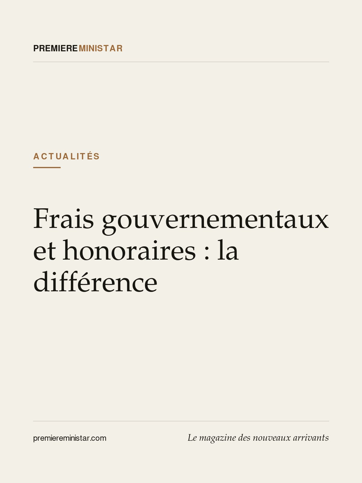 Frais gouvernementaux et honoraires : la différence