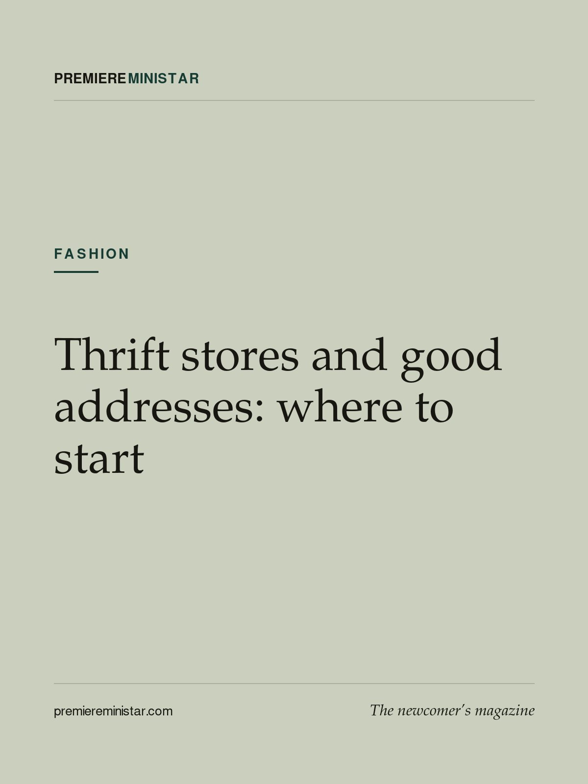 Thrift stores and good addresses: where to start