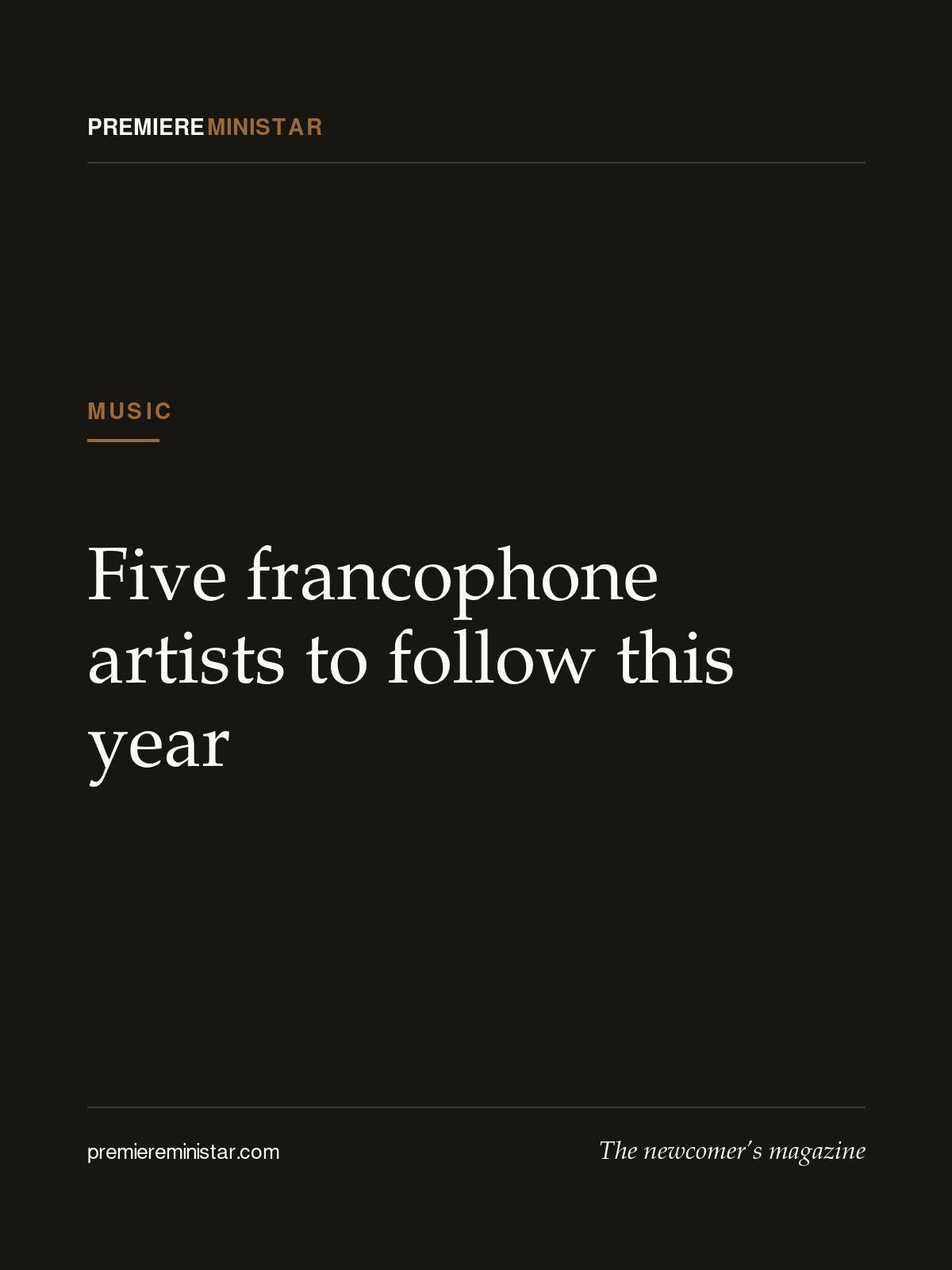 Five francophone artists to follow this year