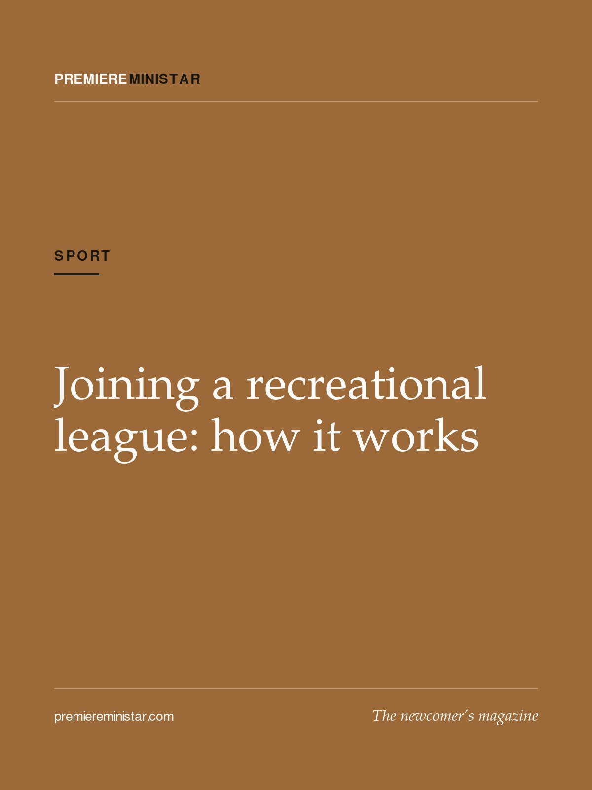 Joining a recreational league: how it works