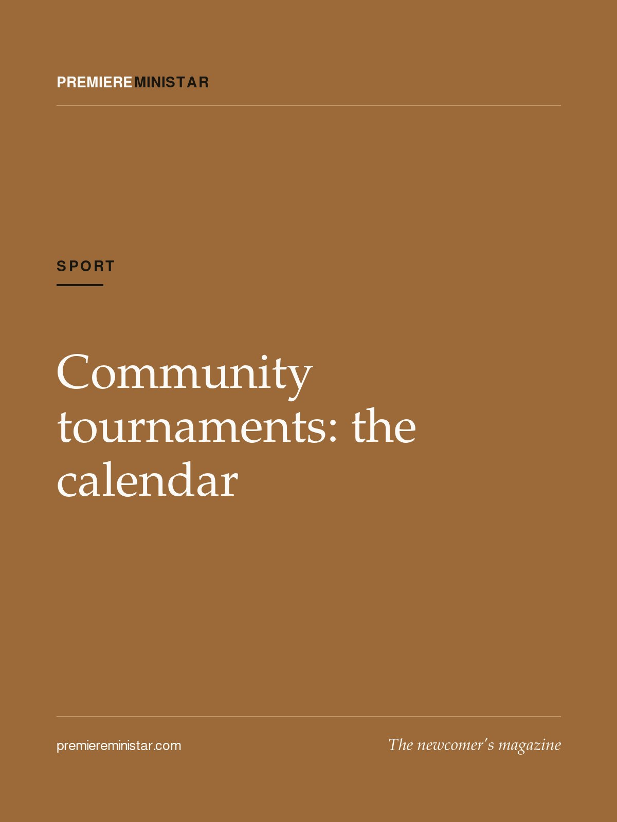 Community tournaments: the calendar