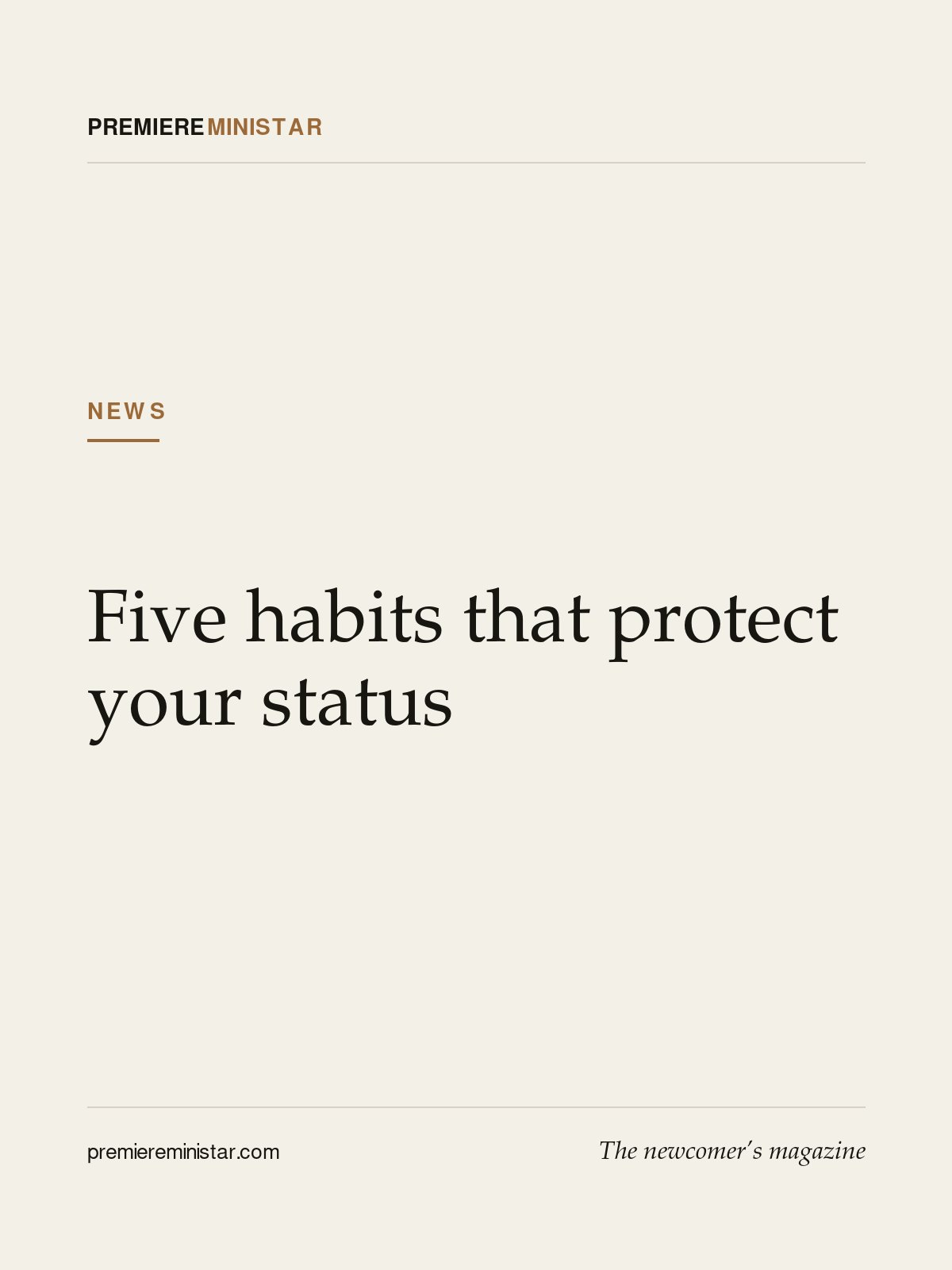 Five habits that protect your status