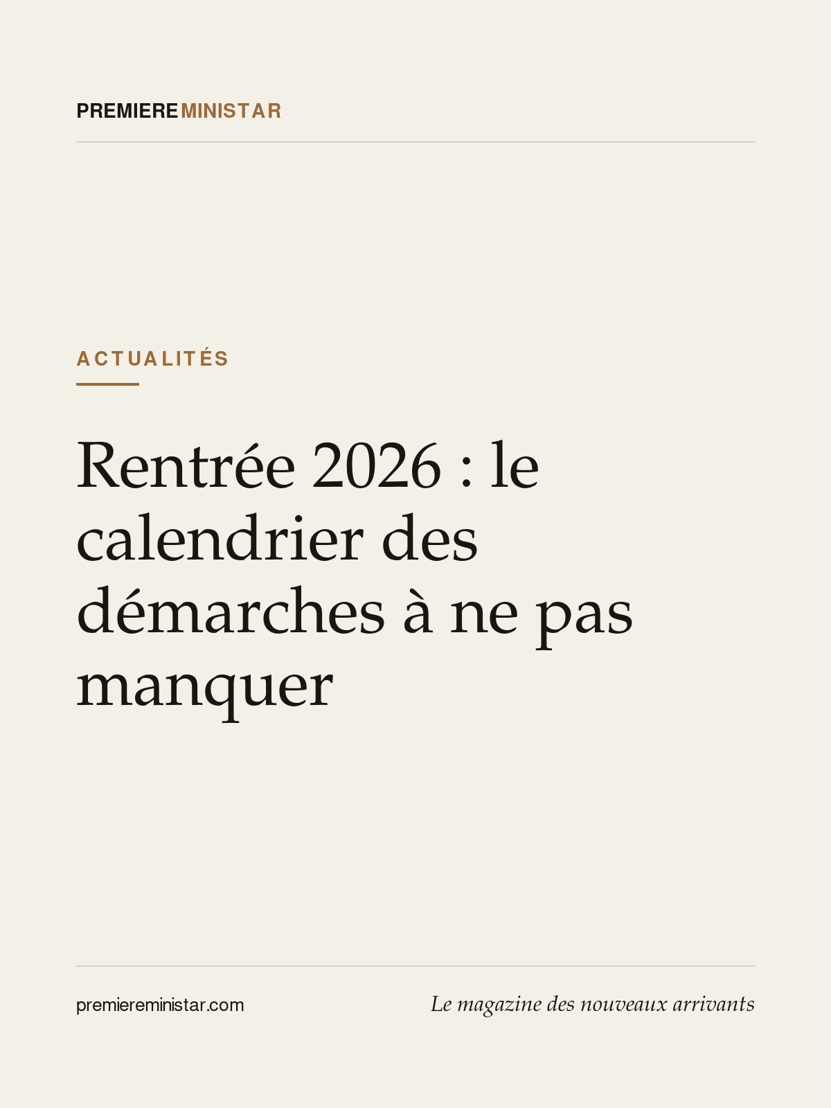 Rentrée 2026 : le calendrier des démarches à ne pas manquer