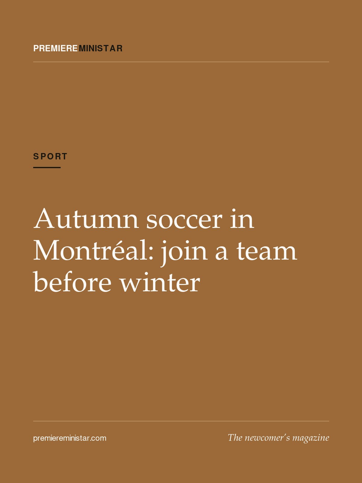 Autumn soccer in Montréal: join a team before winter