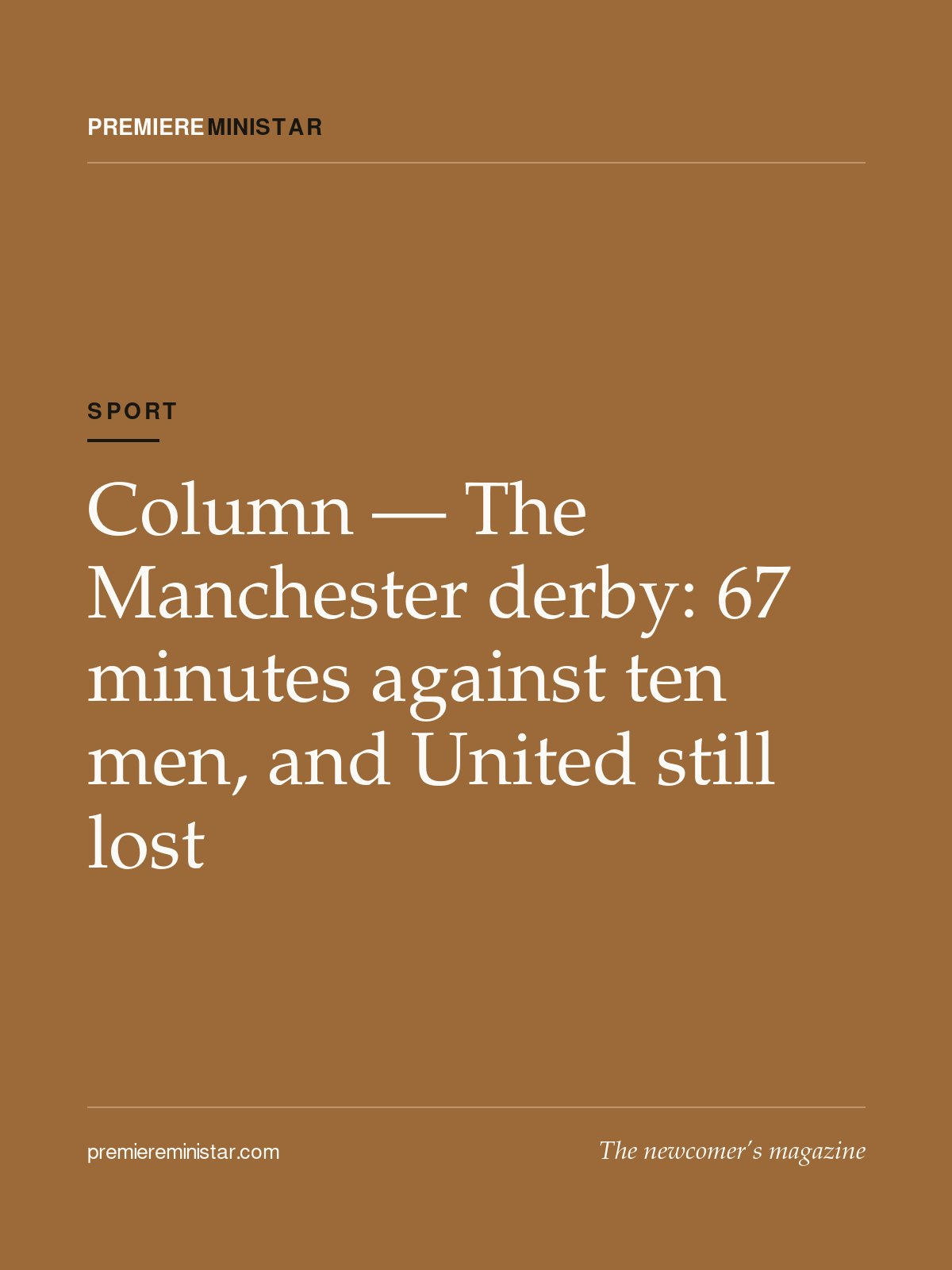 Column — The Manchester derby: 67 minutes against ten men, and United still lost