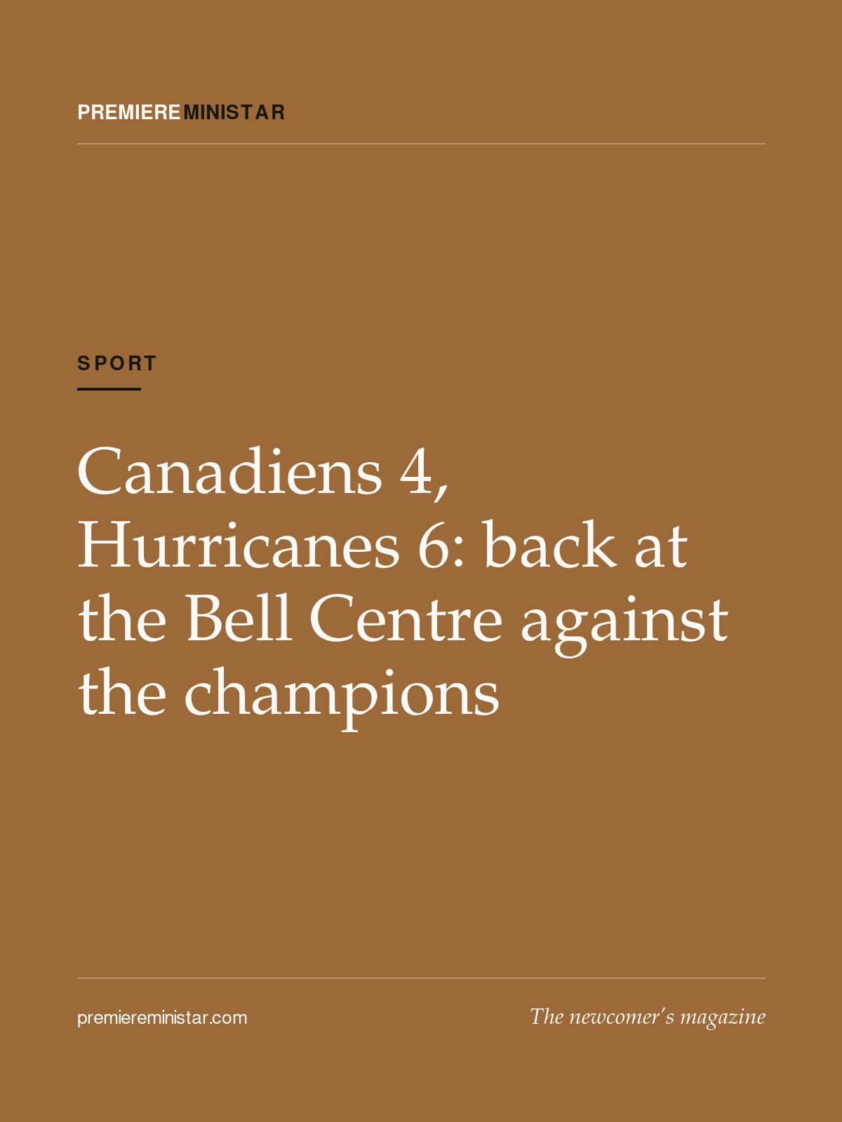 Canadiens 4, Hurricanes 6: back at the Bell Centre against the champions