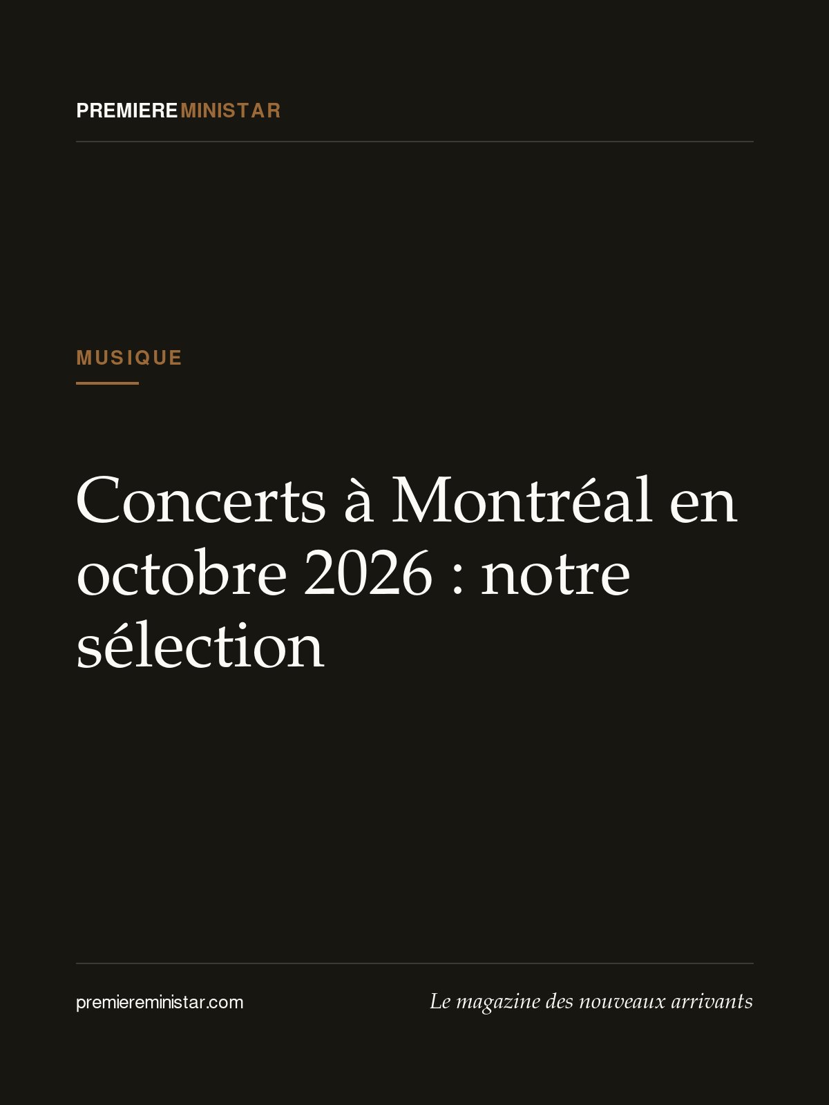 Concerts à Montréal en octobre 2026 : notre sélection